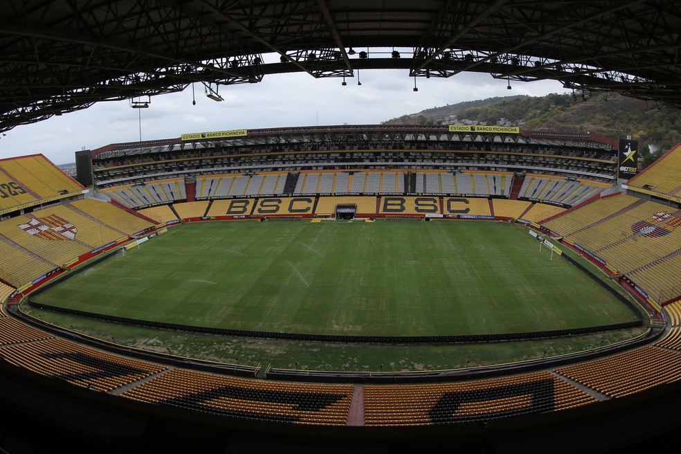 Visão central do Estádio Monumental de Guayaquil, também conhecido como Isidro Romero Carbo — Foto: Getty Image