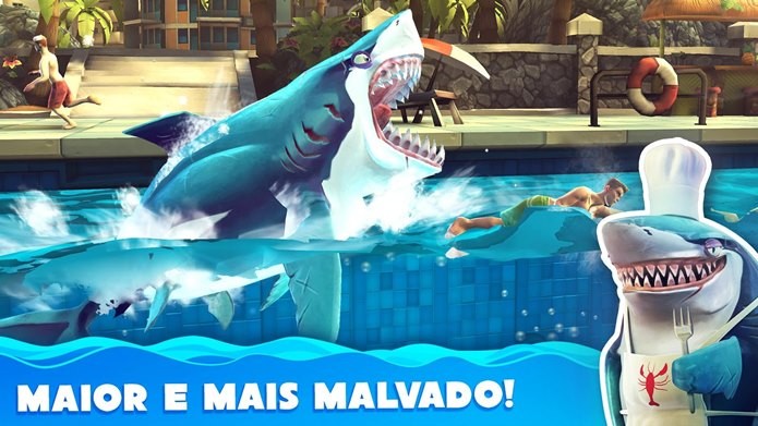 O lance dos tubarões em Hungry Shark World é comer o que aparecer pela frente (Foto: Divulgação / Ubisoft)
