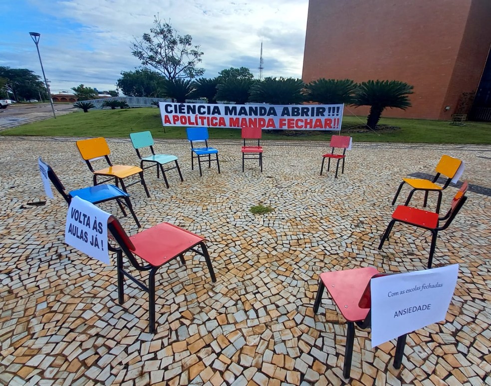 Protesto ocorre na praça dos Girassóis, em Palmas — Foto: Divulgação