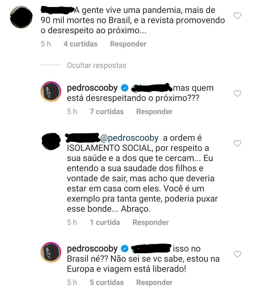 Scooby responde comentários no Instagram (Foto: Reprodução/Instagram)