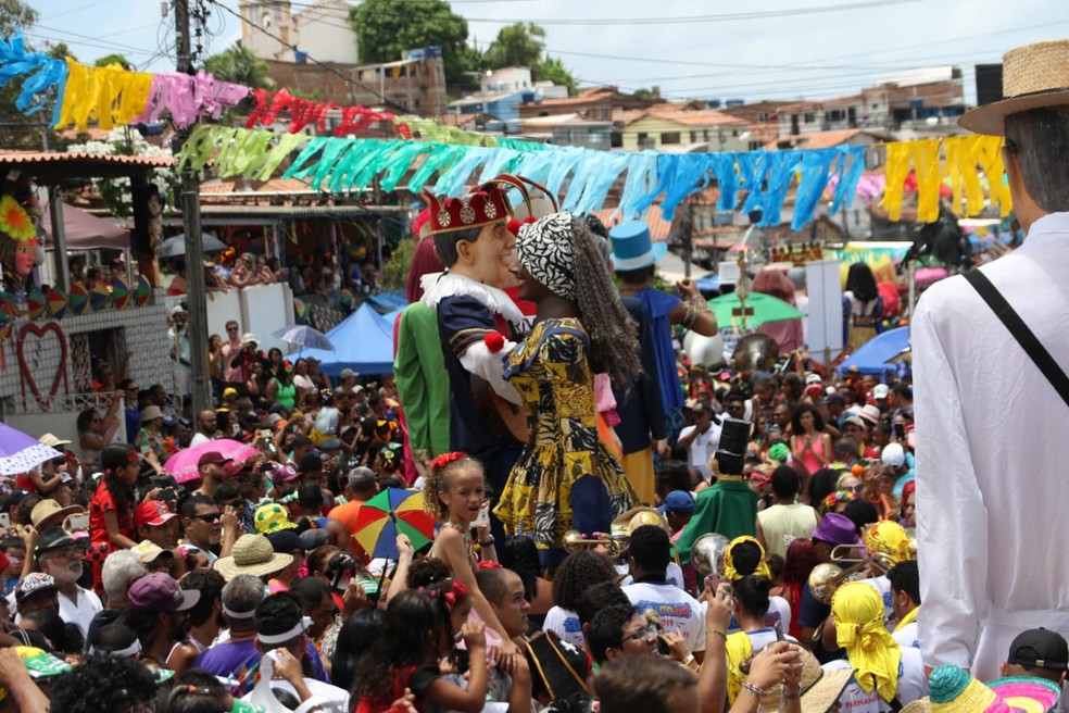 Encontro de Bonecos Gigantes de Olinda, nesta terça-feira (5) — Foto: Aldo Carneiro/Pernambuco Press
