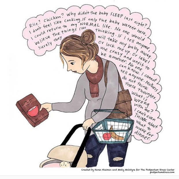 Tirinhas sobre depressão e ansiedade no pós-parto (Foto: Reprodução / Instagram)