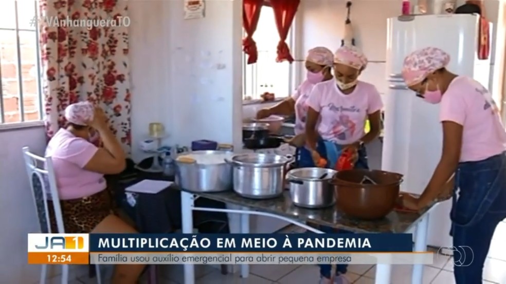 Família consegui multiplicar o dinheiro do auxílio — Foto: Reprodução/TV Anhanguera