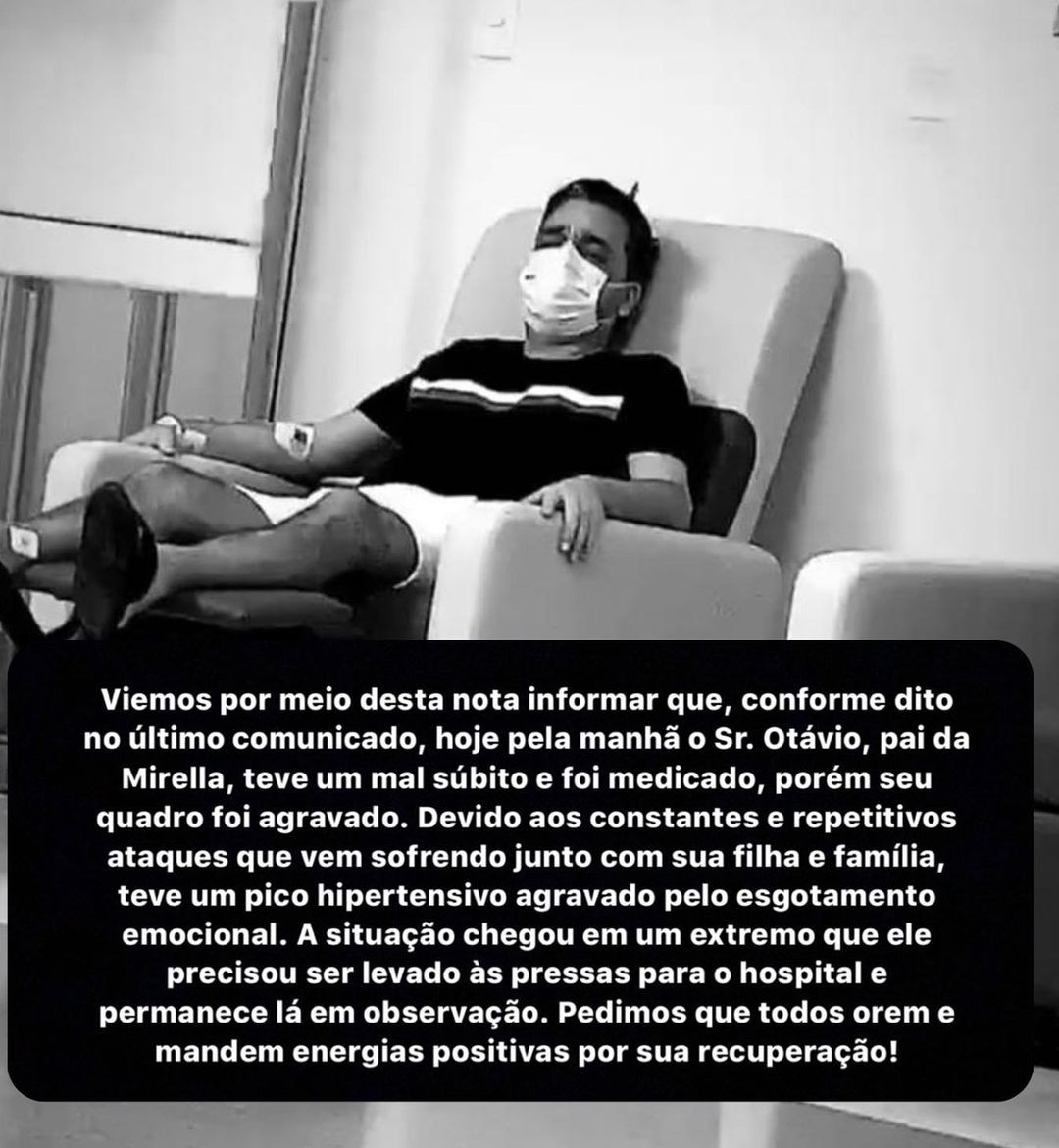 Novo comunicado feito pela assessoria para informar que o quadro de Antônio Otávio se agravou (Foto: Reprodução/Instagram)