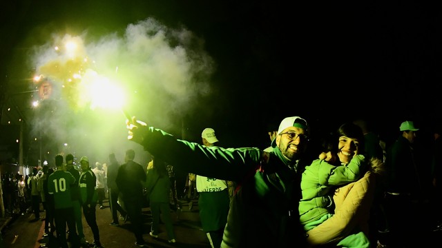 Torcida do Palmeiras faz a festa após o 11º título do Brasileirão