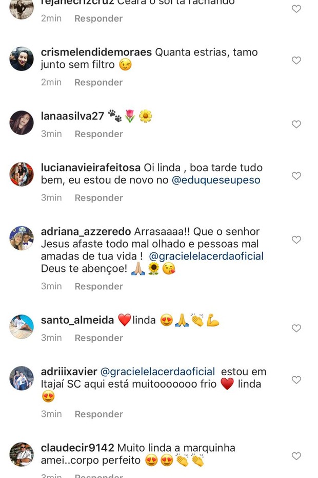Graciele Lacerda recebe elogios e responde internautas (Foto: Reprodução/Instagram )