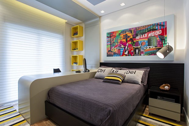 Amplitude e cor em apartamento familiar (Foto: Rogério Cajui/divulgação)
