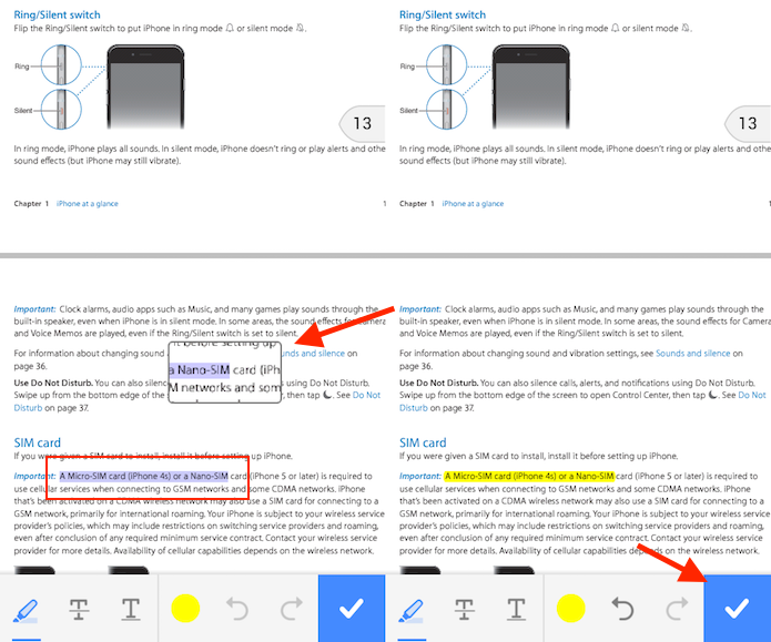 Ação para marcar texto em um documento PDF no Adobe Reader para Android (Foto: Reprodução/Marvin Costa)