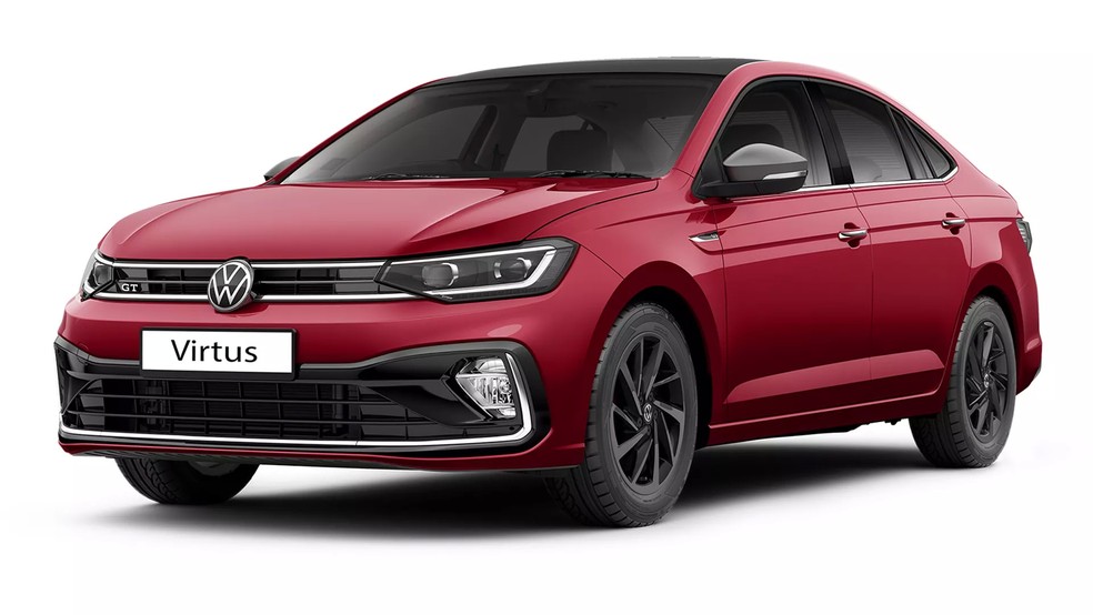 Volkswagen Virtus 2023 vai se deslocar completamente do Polo em termos de design.  — Foto: Divulgação