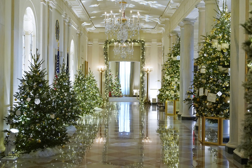 Decoração de natal da Casa Branca para 2022 — Foto: Patrick Semansky/AP