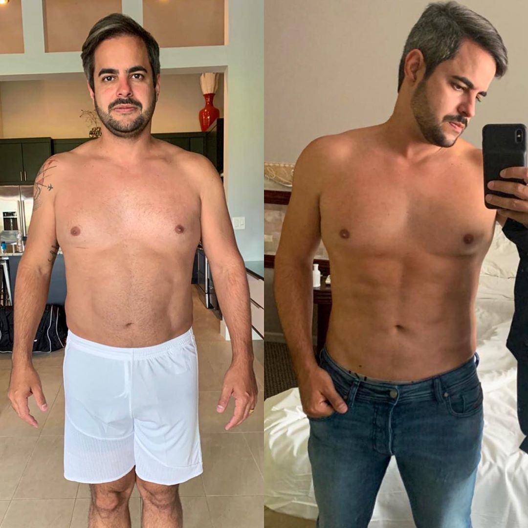 Kaká Diniz mostra antes e depois do corpo após perda de peso (Foto: Reprodução/Instagram)