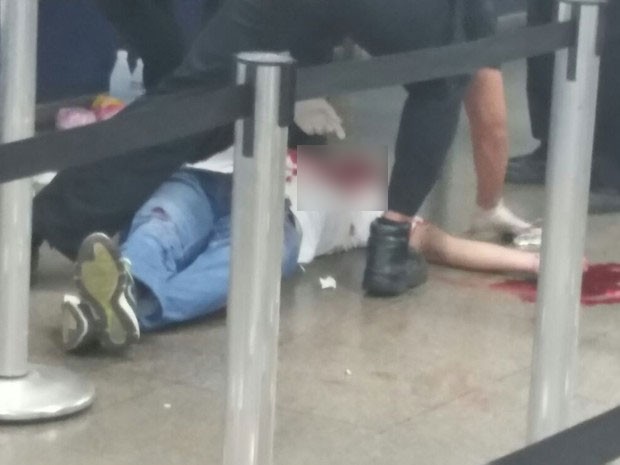 Homem é baleado no Metrô da Uruguaiana (Foto: Deiglison Bastos / WhatsApp)
