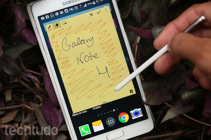Lembrete de Ação do Galaxy Note 4 permite anotações rápidas com a S Pen (Foto: Lucas Mendes/TechTudo)