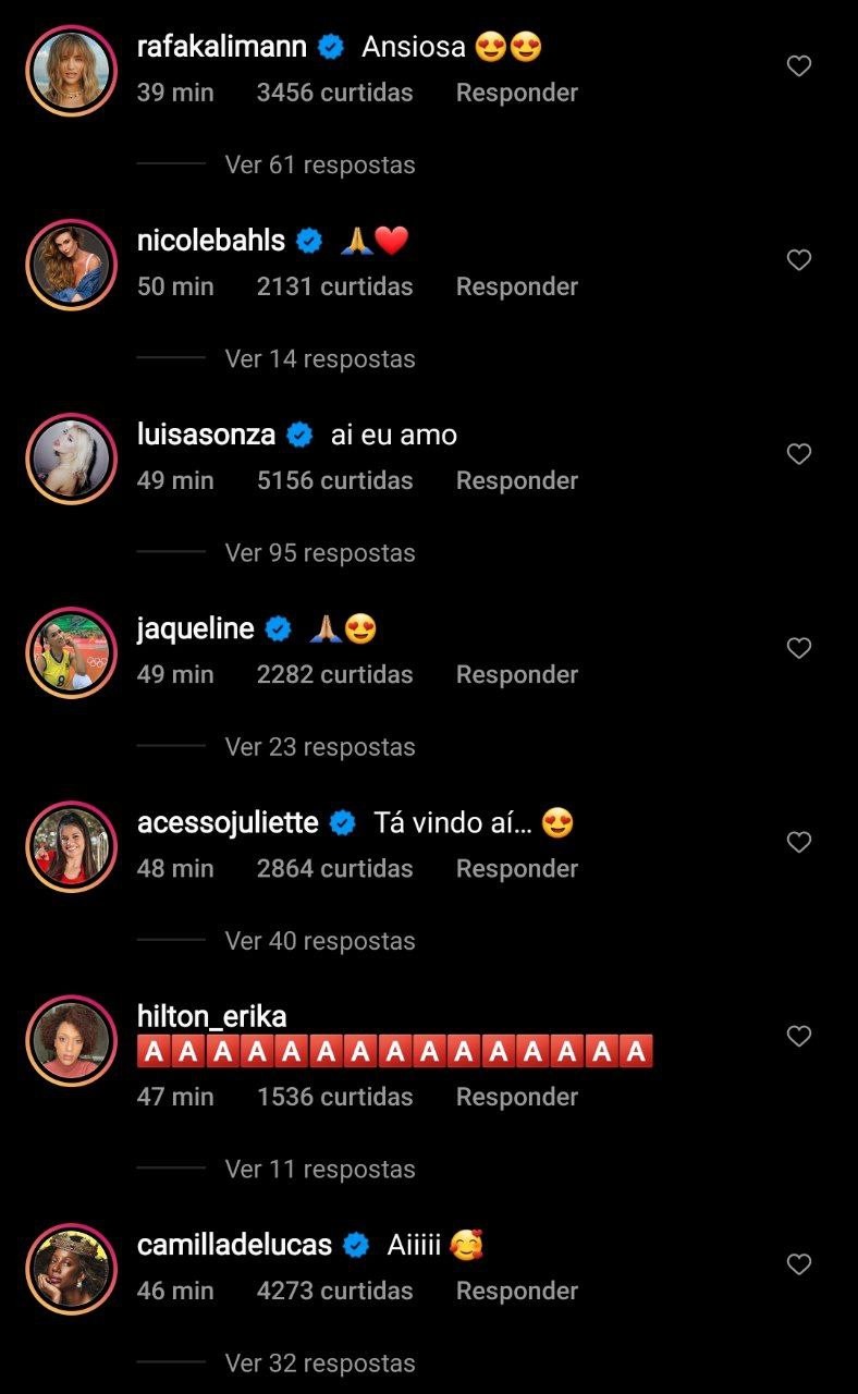 Famosos comentam EP de Juliette (Foto: Reprodução/Instagram)