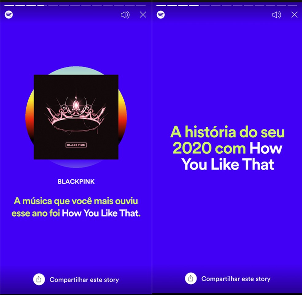 2020 Wrapped diz qual foi a música mais escutada — Foto: Reprodução/TechTudo