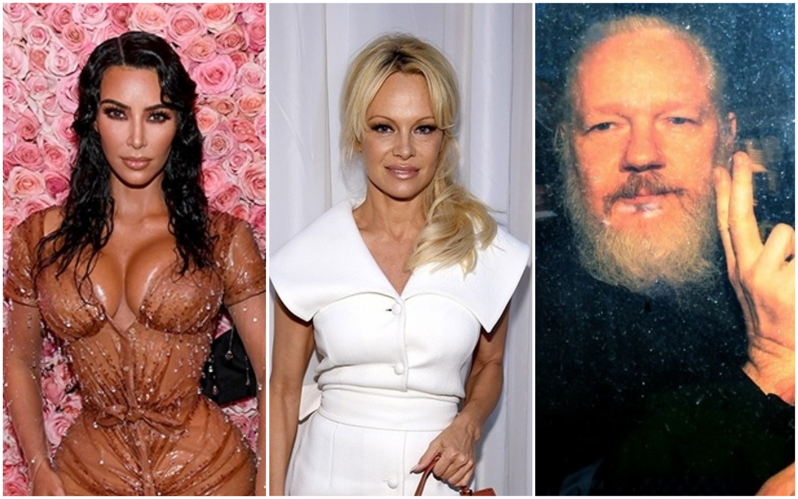 Kim Kardashian, Pamela Anderson, Julian Assange (Foto: Getty Images)