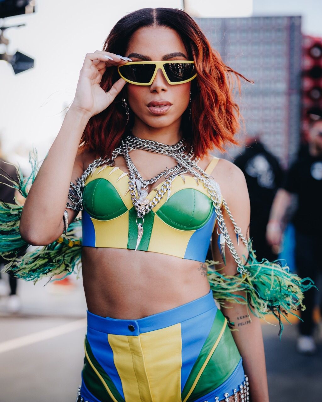 Anitta explica escolha de look com as cores da bandeira do Brasil para o Coachella (Foto: Getty Images)