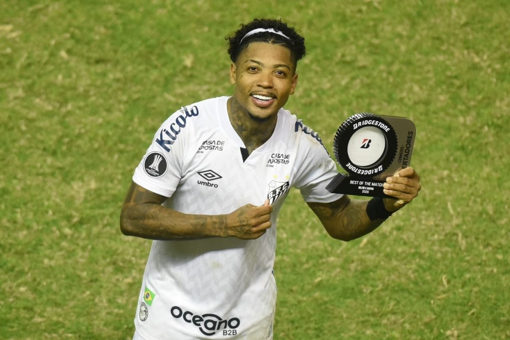 Marinho é eleito o melhor em campo em vitória sobre o Delfín — Foto: Ivan Storti/Santos FC