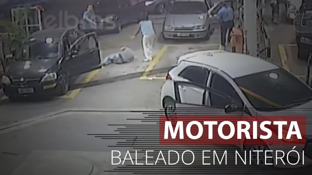 Veja o momento em que motorista é baleado em posto de gasolina de Niterói