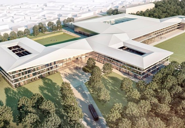 Projeto da nova academia de futebol da Federação Alemã que será construída  (Foto: Reprodução/Facebook)