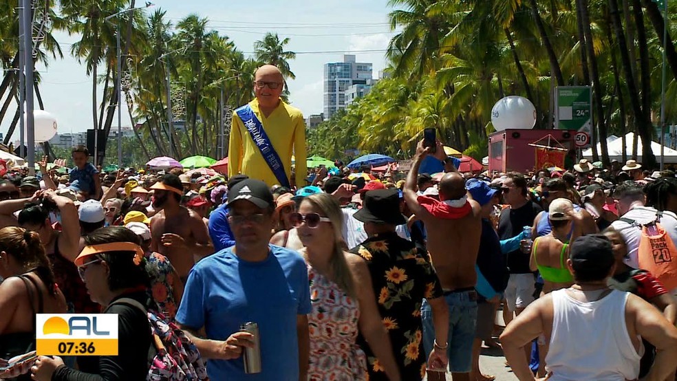 Carnaval Edécio Lopes abriu as prévias em Maceió — Foto: Reprodução/TV Gazeta