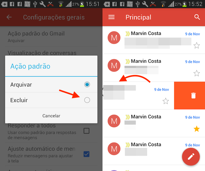 Gmail: use a opção deslizar para deletar ou arquivar e-mails no ...