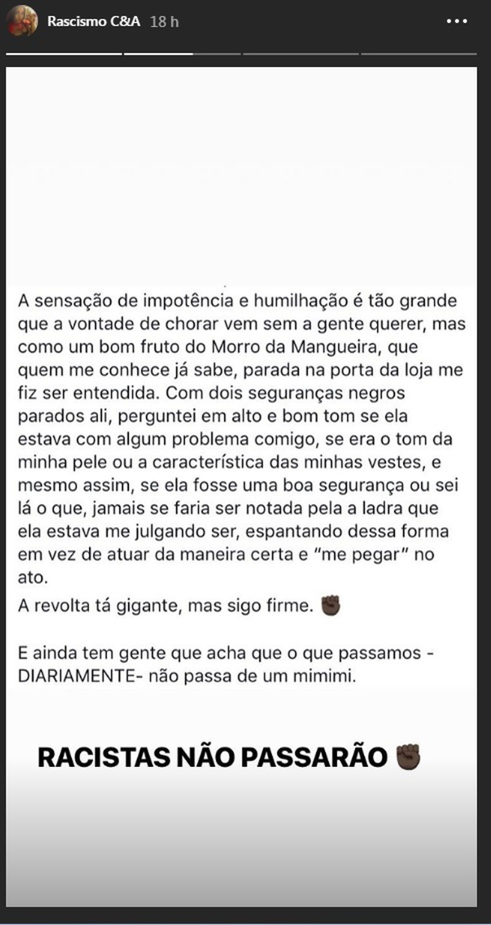 VitÃ³ria Meirelles, filha de Ivo Meirelles, relata caso de racismo em loja da C&A (Foto: ReproduÃ§Ã£o/Instagram)