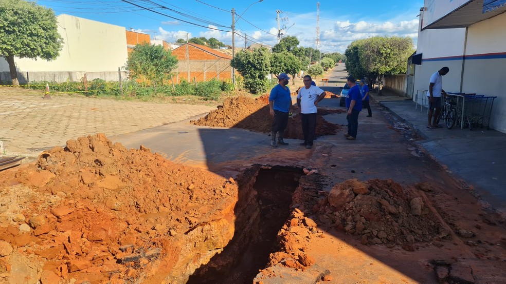Trecho da Rua Manlio D'Incao está interditado — Foto: Prefeitura de Presidente Venceslau