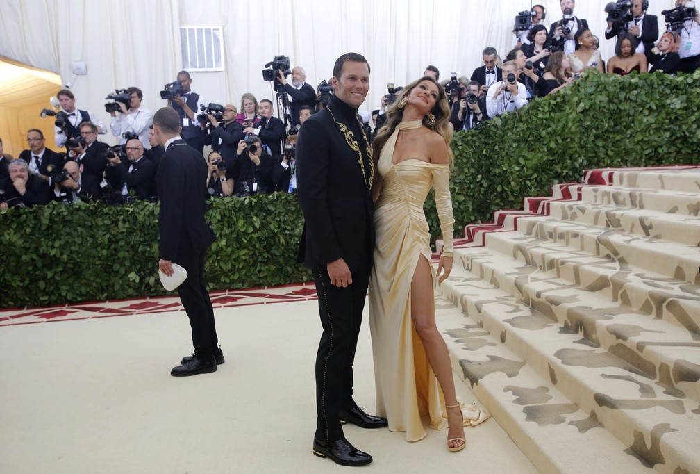 Tom Brady e Gisele Bündchen no Baile de Gala do Met 2018, em Nova York (EUA) (Foto: Eduardo Munoz/Reuters)