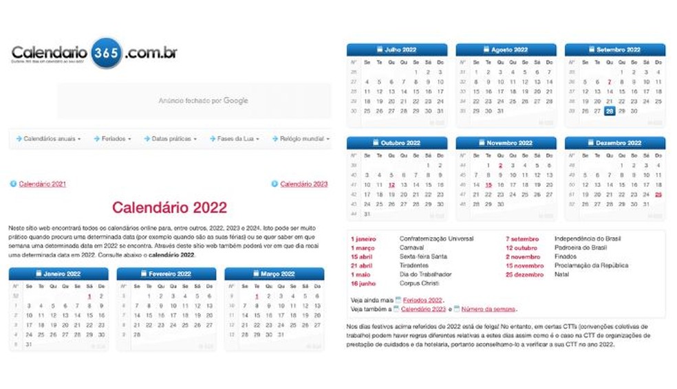 Com o Calendário 365, é possível saber todos os feriados de outubro e dos outros meses — Foto: Reprodução/Kátia Moura