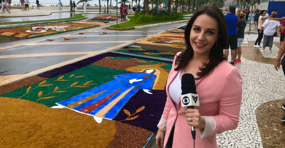 Repórter Carol Ianelli mostra os tradicionais tapetes de Corpus Christi no Bom  Dia São Paulo | TV Tribuna | Rede Globo