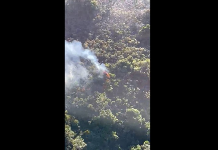 Bombeiros combatem incêndio em vegetação no Sul da Ilha em Florianópolis