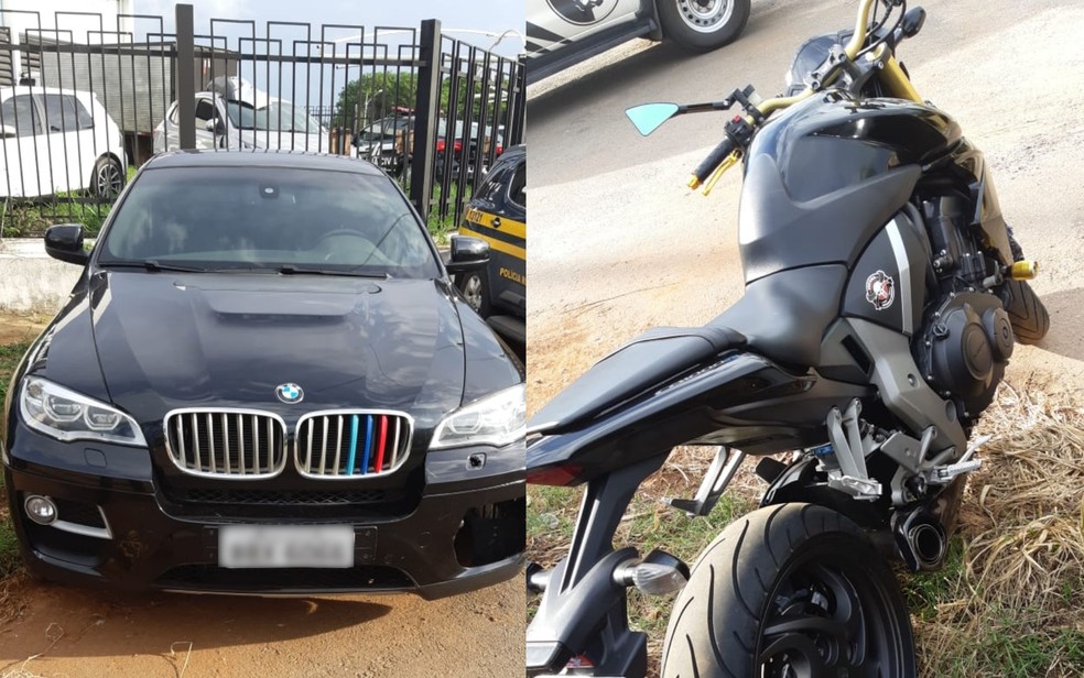 Carros e moto apreendidos com o preso em Goiânia Goiás — Foto: Divulgação/Polícia Civil