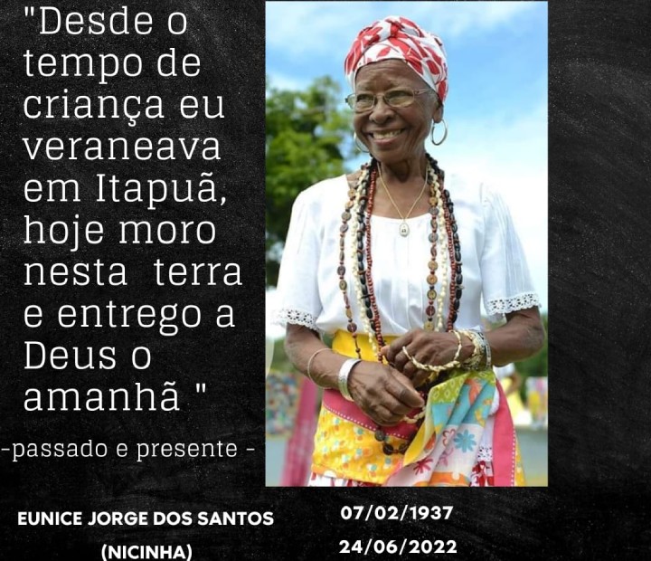 Morre Eunice Jorge dos Santos, uma das fundadoras do grupo As Ganhadeiras de Itapuã