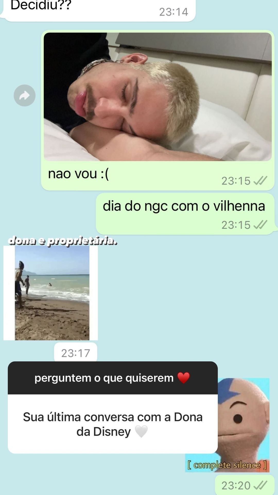 João Guilherme mostra conversa com Larissa Manoela (Foto: Reprodução/Instagram)