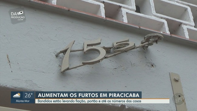 Moradores de Piracicaba se preocupam com furtos de fiação, portões e números das casas