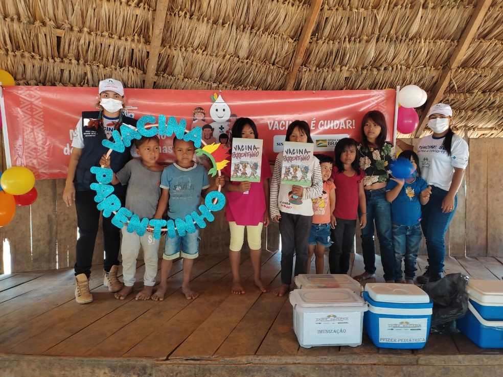 Dsei Alto Rio Juruá começou a vacinar as crianças indígenas Katukinas nesta quinta-feira (17) — Foto: Arquivo/Dsei Alto Rio Juruá