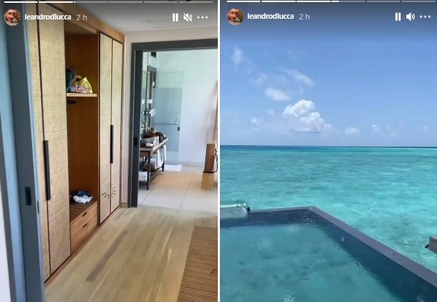 Cleo e Leandro estão hospedados em hotel de luxo nas Maldivas (Foto: Reprodução/Instagram)