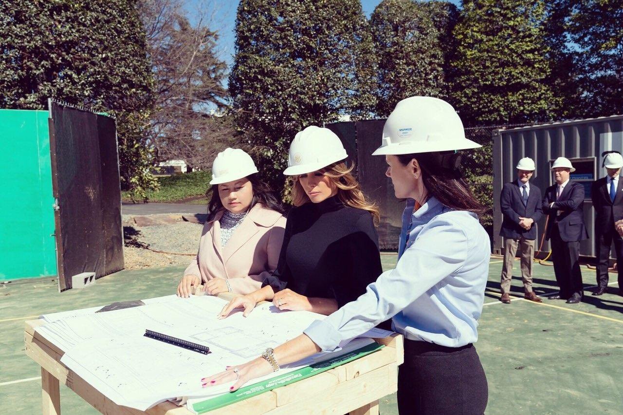 Melania Trump exibe design de Pavilhão de Tênis da Casa Branca  (Foto: twitter/reprodução)