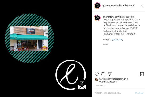 Estudante cria projeto que ajuda moradores de rua e pequenos restaurantes de SP (Foto: Reprodução / Instagram)