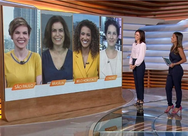 Jornalistas celebram 'girl power' no 'Bom Dia Brasil': 