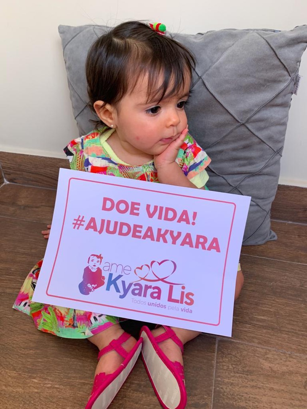 Família da pequena Kyara Lis, que foi diagnosticada com AME, faz campanha de arrecadação para conseguir medicamento mais caro do mundo — Foto: Kayra Dantas/Arquivo pessoal
