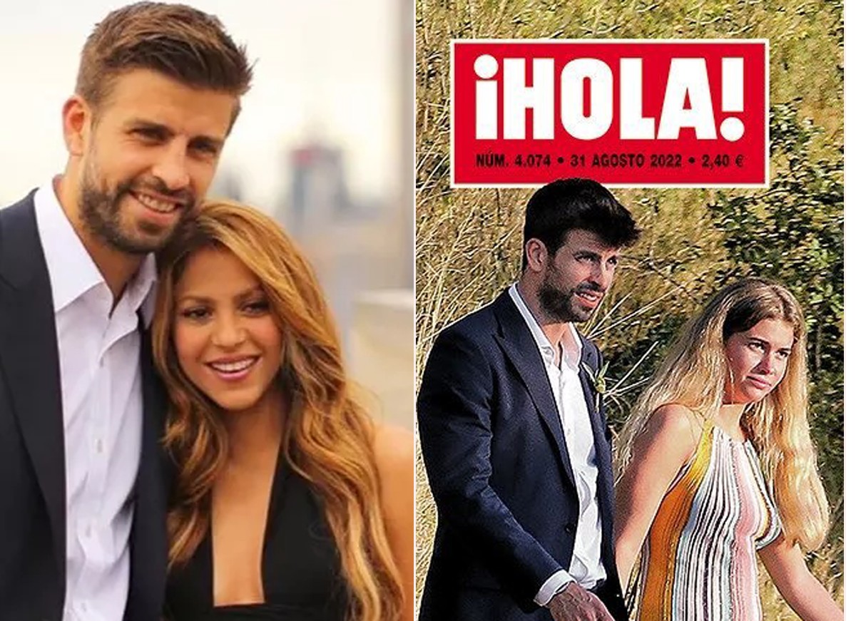 Após divórcio de Shakira, Gerard Piqué é capa de revista com nova namorada (Foto: Reprodução Instagram e Reprodução Hola)