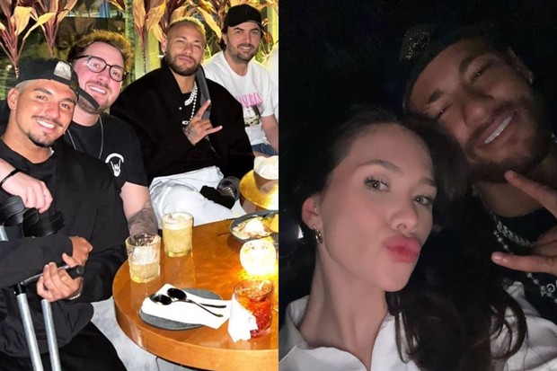 Neymar janta com Gabriel Medina e amigos e se encontra com Flávia Pavanelli (Foto: Reprodução/Instagram)
