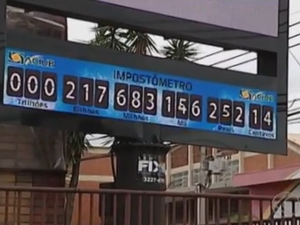 Impostômetro em Uberlândia (Foto: Reprodução/TV Integração)