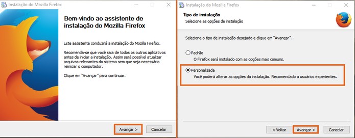 Faça a instalação personalizada da segunda versão do Firefox (Foto: Reprodução/Barbara Mannara)
