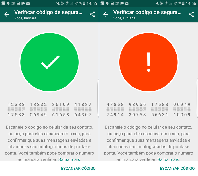 WhatsApp: aplicativo avisa se a troca de mensagens é privativa ou não (Foto: Reprodução/TechTudo)