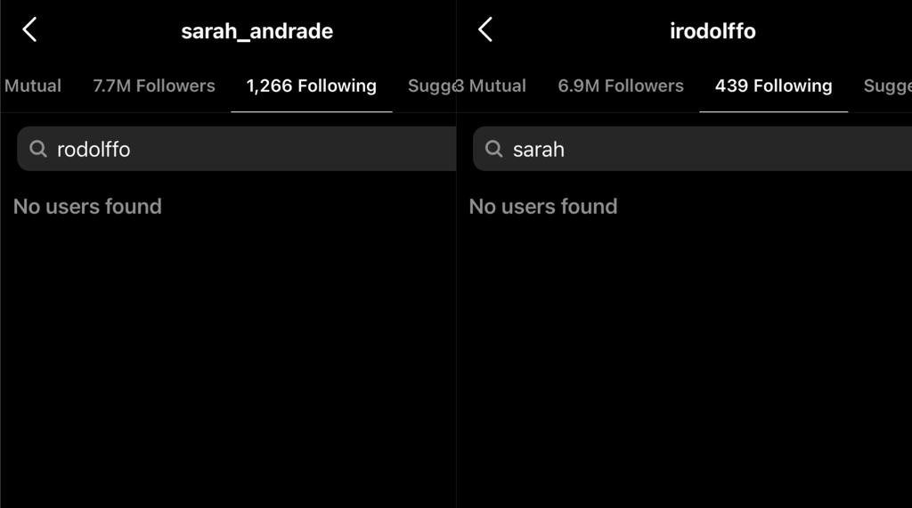 Sarah Andrade e Rodolffo deixam de se seguir no Instagram (Foto: Reprodução)