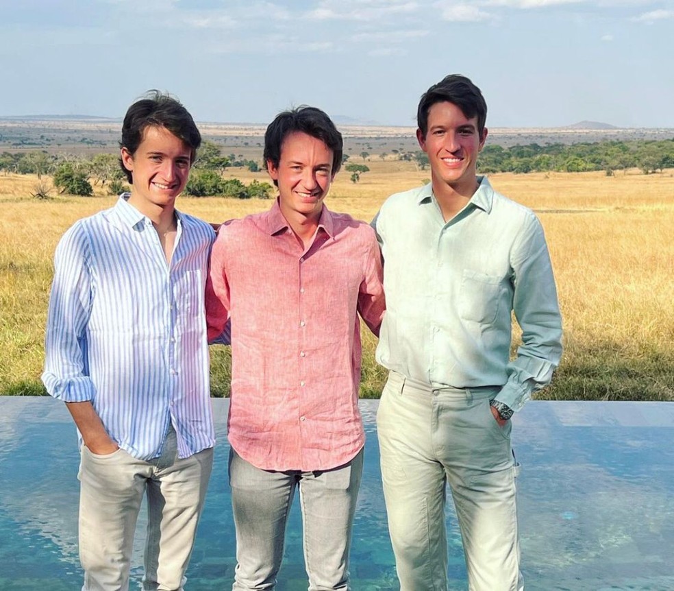 Os três herdeiros mais novos Jean, Frederic e Alexandre — Foto: Reprodução / Redes Sociais