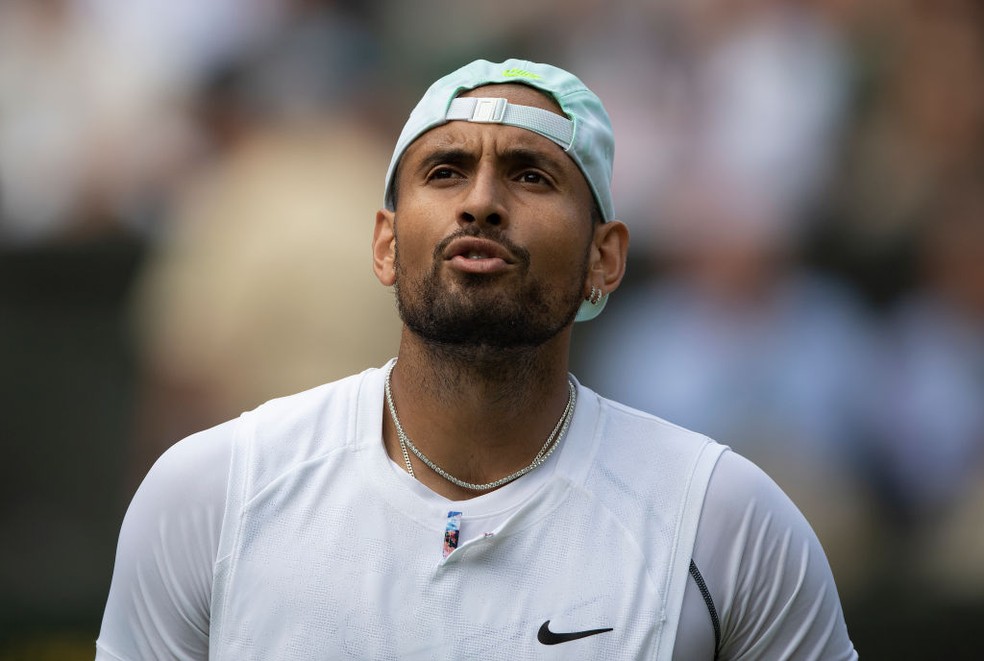 Nick Kyrgios em vitória sobre Nakashima em Wimbledon — Foto: Visionhaus/Getty Images